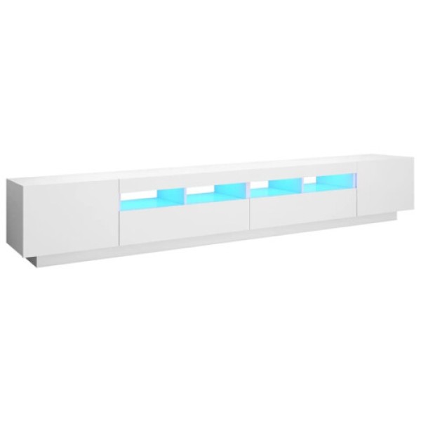 vidaXL TV Stand with LED Lights, White Bedroom TV Cabinet, Audio Cabinet